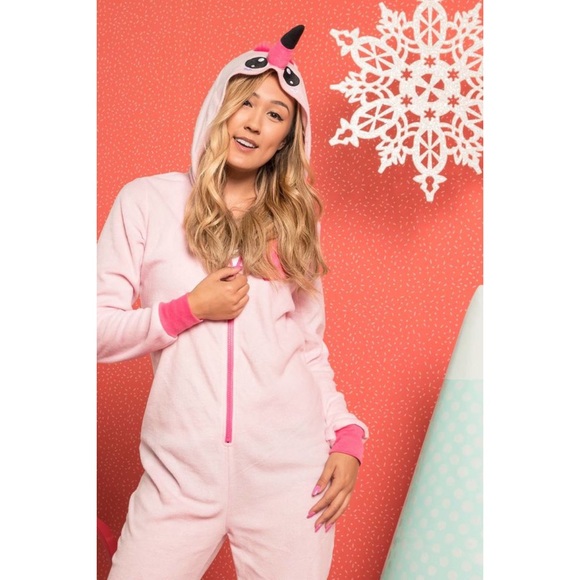 LaurDIY x Ardene Pink Unicorn Onesie Pajamas - Picture 2 of 2